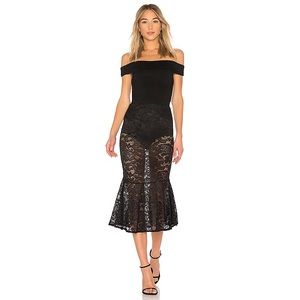 MAJORELLE Black Crochet Lace Capricorn Dress Small